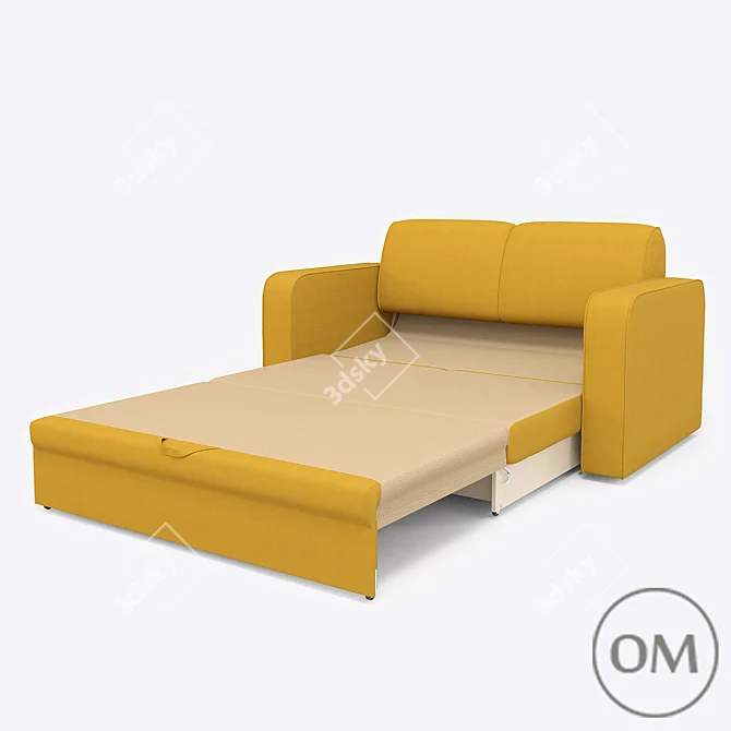 Compact and Ergonomic Sofa Bed 3D model image 2