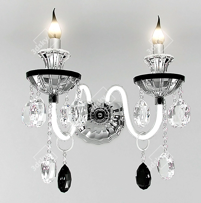 Elegant Crystal Sconce 3D model image 1