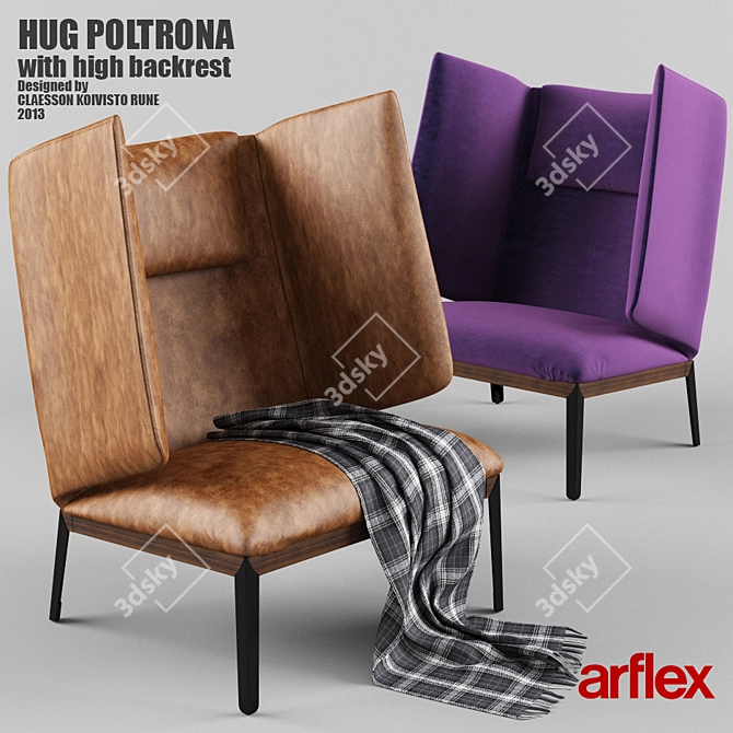 Cozy Comfort High Back HUG Poltrona 3D model image 1