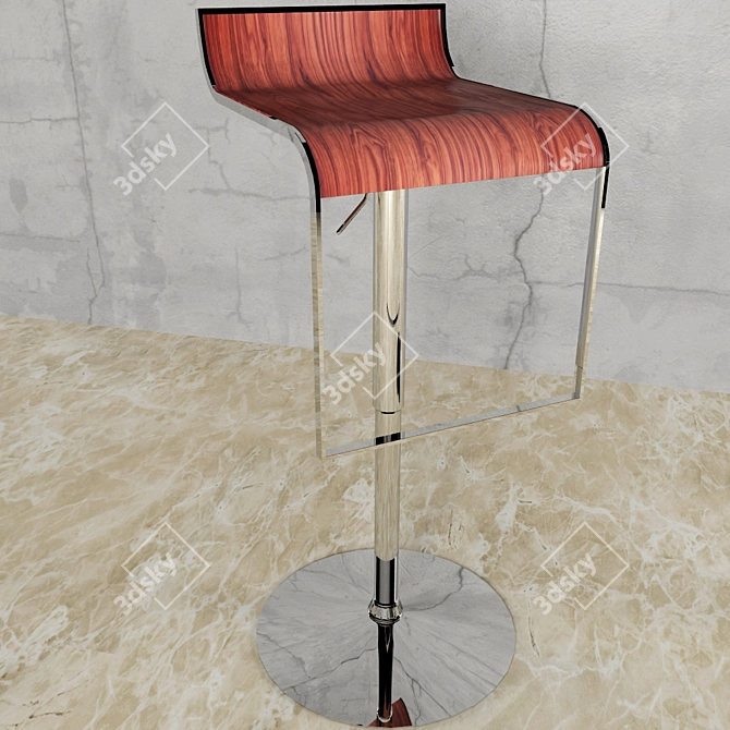 Elegant T-100G Barstool 3D model image 1