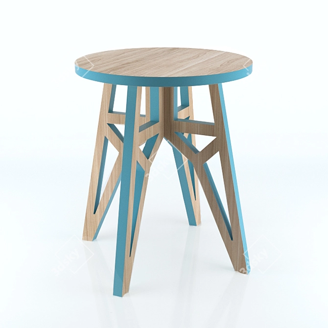 Elegant Plywood Stool 3D model image 1