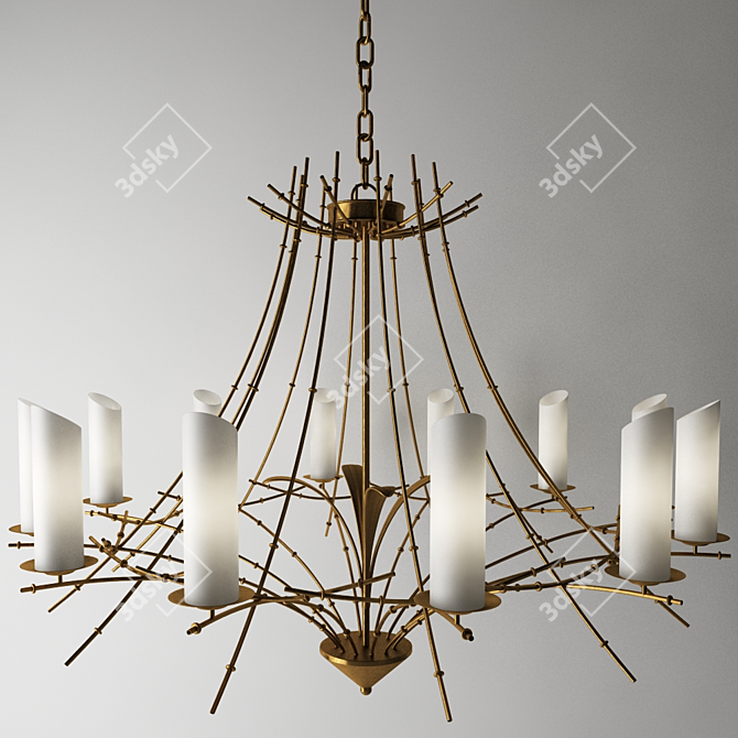 Bamboo Breeze Chandelier 3D model image 1