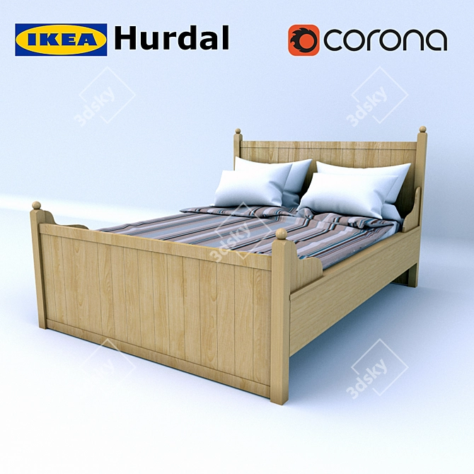 IKEA Gurdal Bed Frame: Sleek Design & Cozy Comfort 3D model image 1