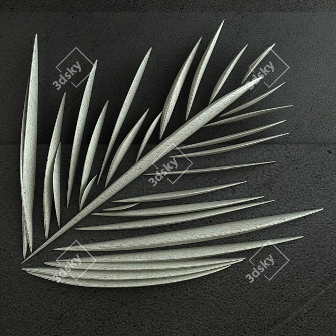 Title: Palm Leaf Carving 3D Model 3D model image 1