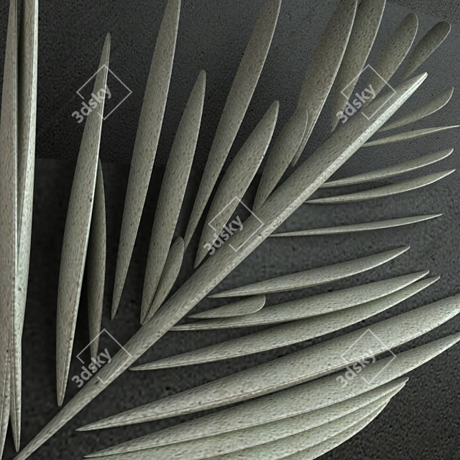 Title: Palm Leaf Carving 3D Model 3D model image 2