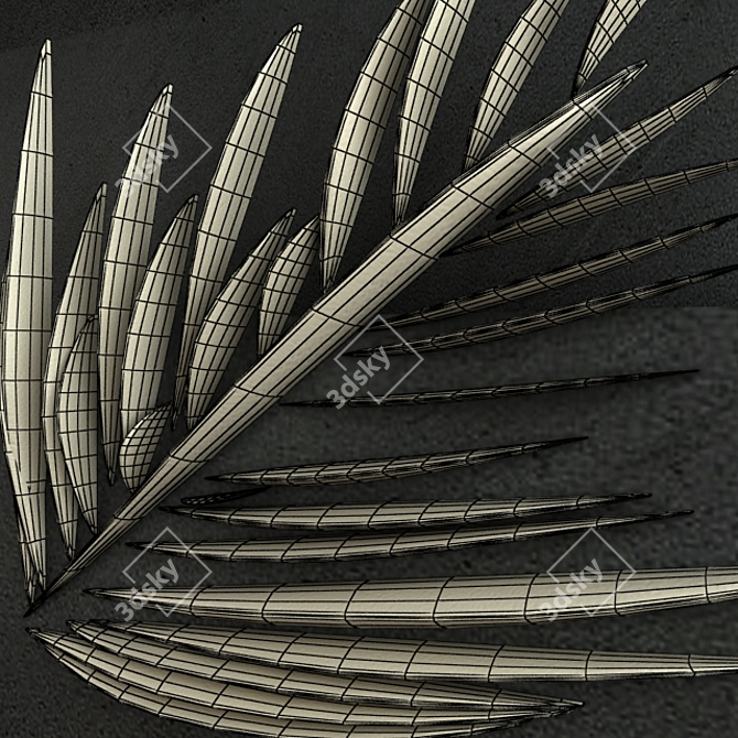 Title: Palm Leaf Carving 3D Model 3D model image 3