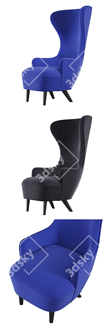 Elevate Your Space with Tom Dixon Wingback Chair 3D model image 1