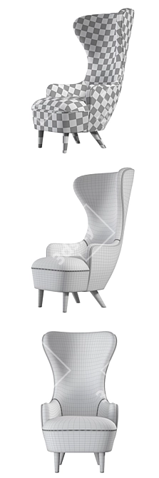 Elevate Your Space with Tom Dixon Wingback Chair 3D model image 3