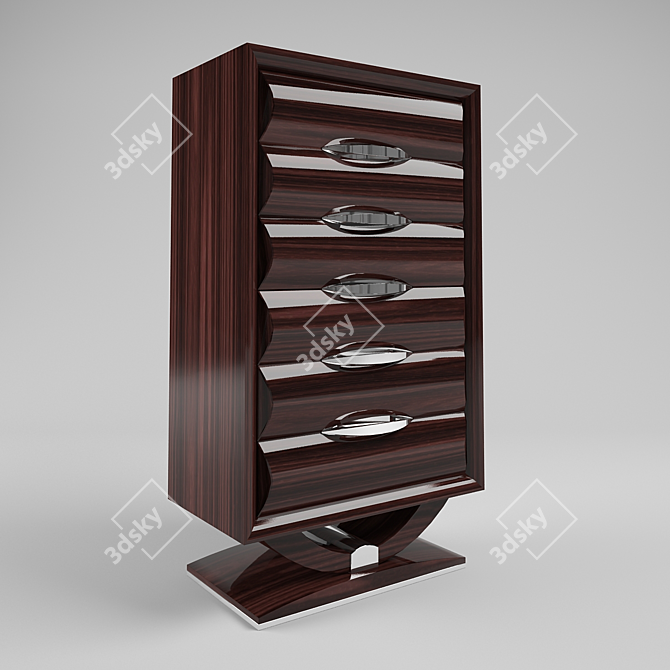 Classic Style High Chest of Drawers 3D model image 1