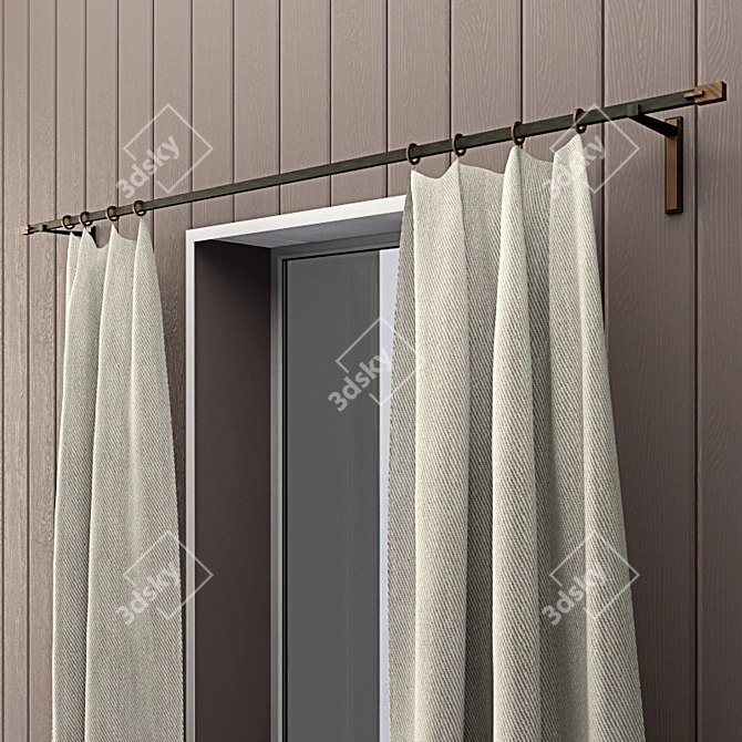 Sleek Window Drapes 3D model image 2