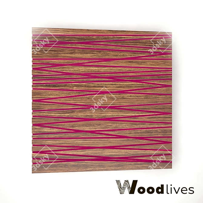 Woodlives Lines Panel 3D model image 1