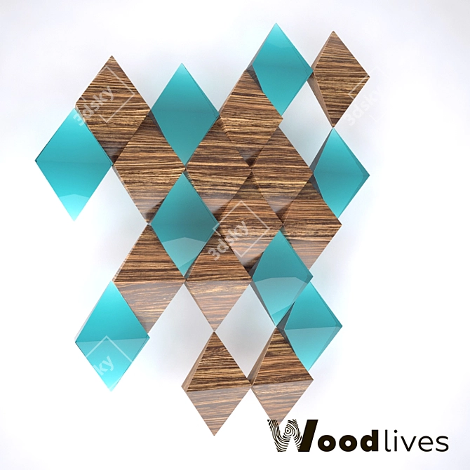 Eco Wood Rhombus Panels 3D model image 1