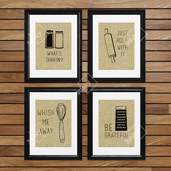 Funny Burlap Kitchen Prints 3D model image 1