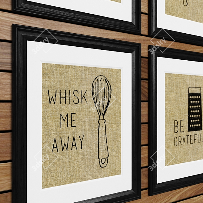 Funny Burlap Kitchen Prints 3D model image 2