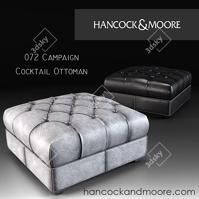 Campaign Cocktail Ottoman: Stylish and Versatile 3D model image 1