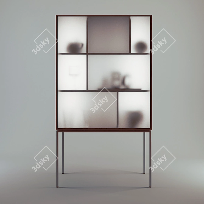 Sleek LED Showcase Cabinet 3D model image 1