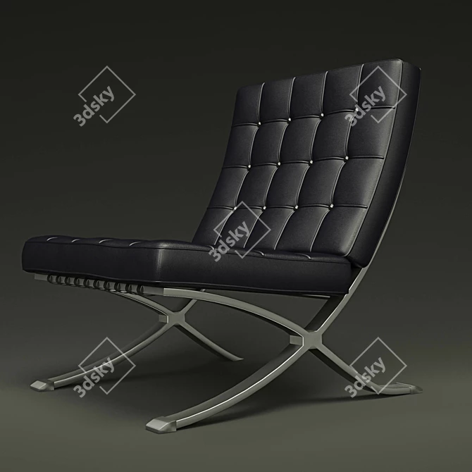 Classic Elegance: Barcelona Chair 3D model image 1