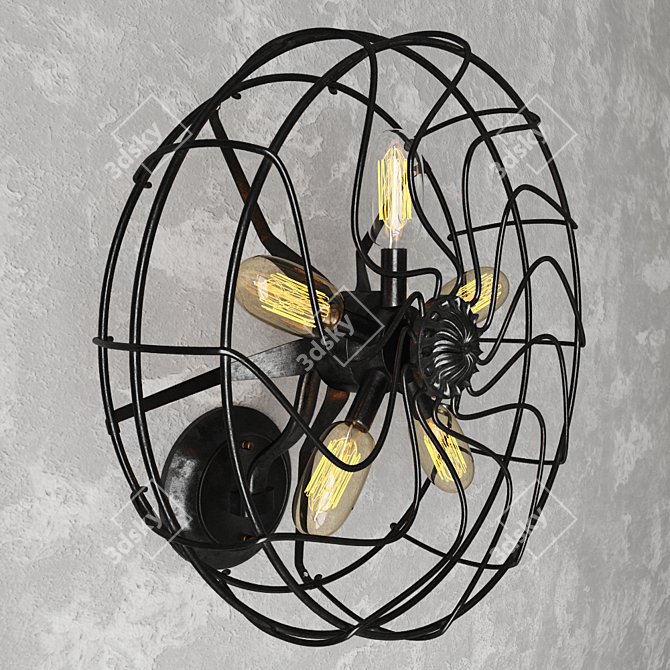 Industrial Loft Grinder Wall Sconce 3D model image 1