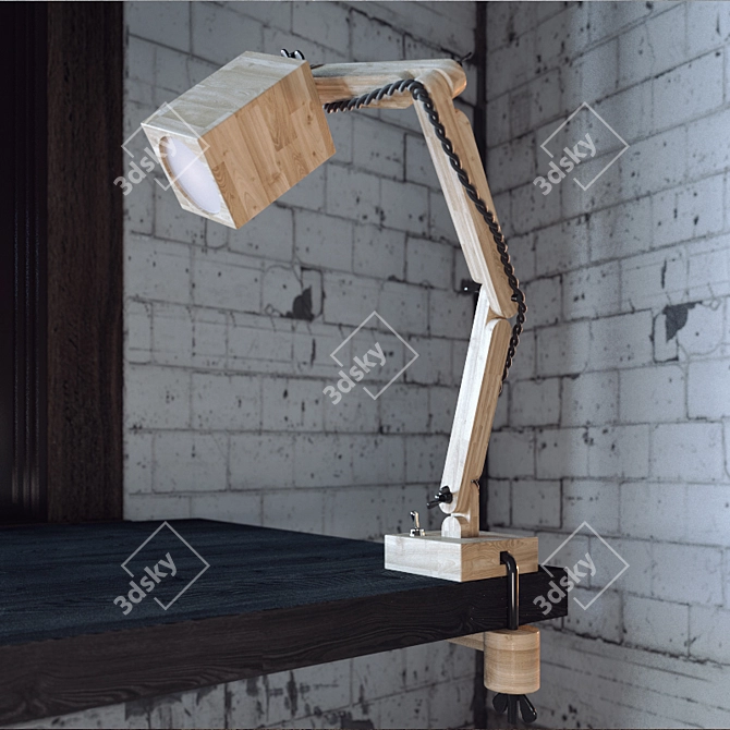 Modern Wooden Lamp by Object No. 3D model image 1