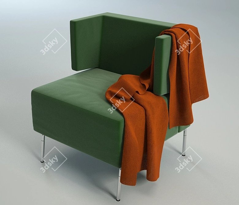 Cosy Fabric Armchair 3D model image 1