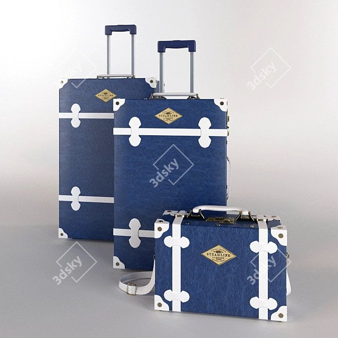 Blue Entrepreneur Luggage Set 3D model image 1