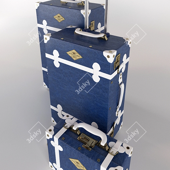 Blue Entrepreneur Luggage Set 3D model image 2