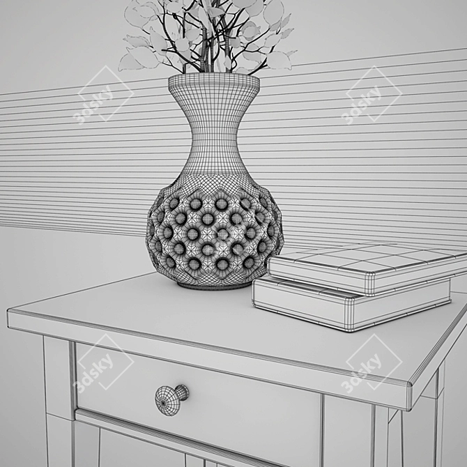 Elegant Hemnes Bedside Table 3D model image 2