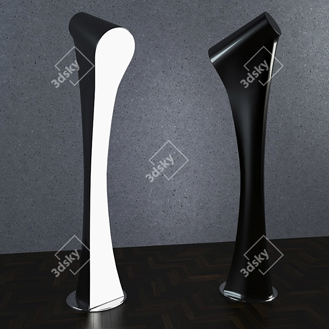 Minimalist Chrome Floor Lamp 3D model image 1