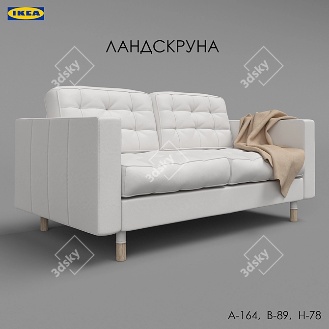 Elegant Landskrona Sofa 3D model image 1