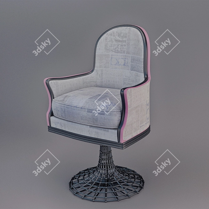 Ethnic Rotating Chair 3D model image 1