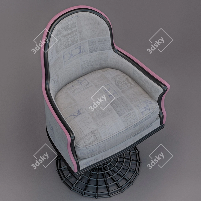 Ethnic Rotating Chair 3D model image 2