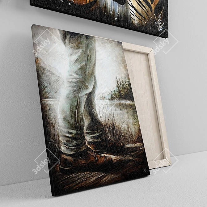 Contemporary Collection: 7 Wooden Paintings 3D model image 2