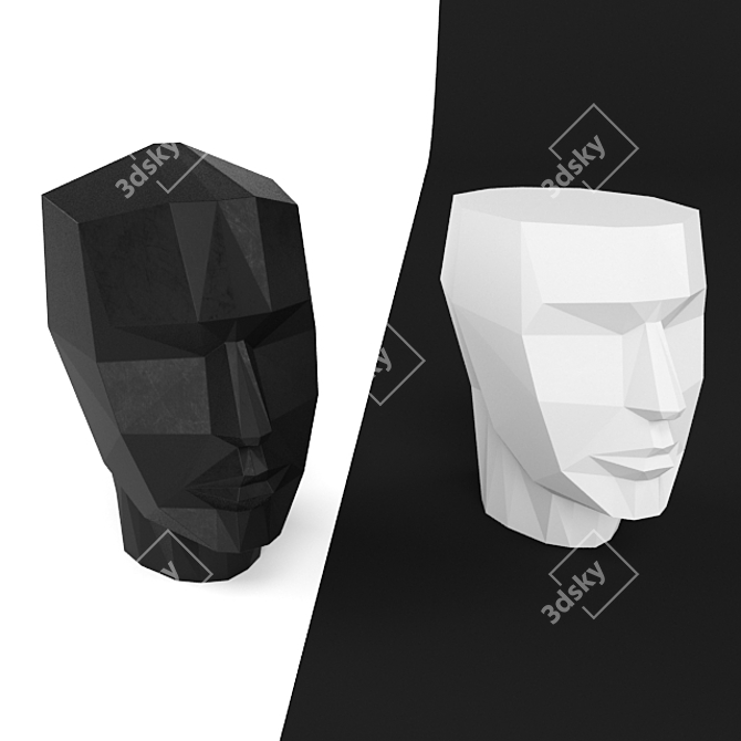 Elegant Low Poly Human Head 3D model image 2