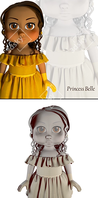 Disney Princess Belle 3D Model 3D model image 2