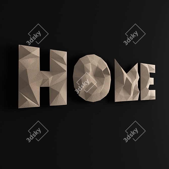 Title: 3D Geometric Font Surround 3D model image 1