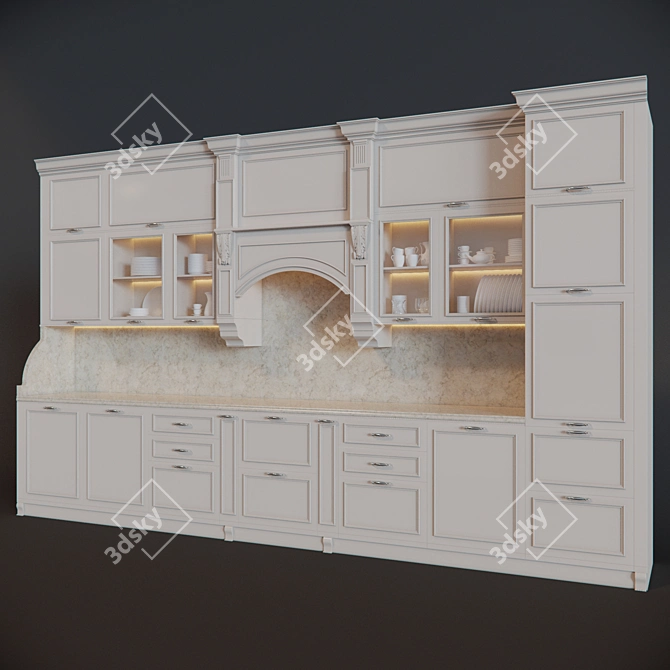 Photorealistic 3D Kitchen Models 3D model image 1