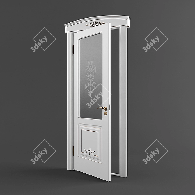 Elegant Glass-panelled K-71GF Door 3D model image 2