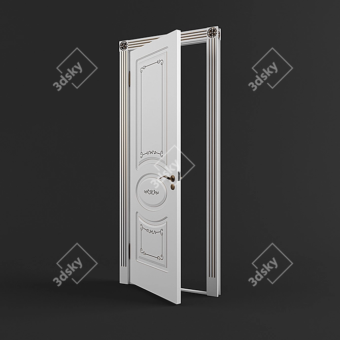 Elegant K-10GF Model Door 3D model image 2