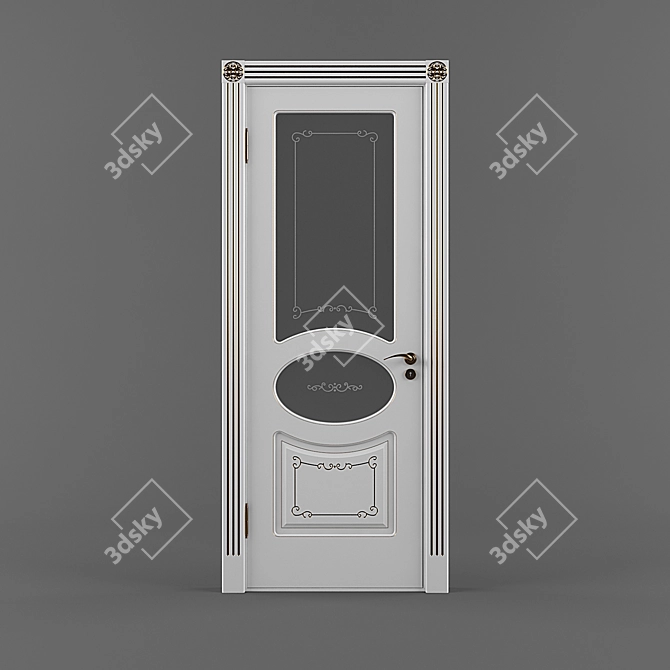 Designer Glass Door K-10GF 3D model image 1