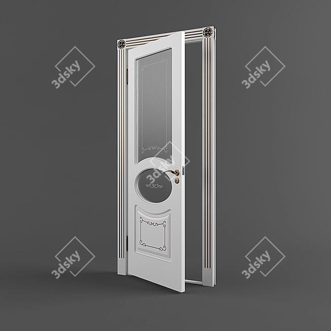 Designer Glass Door K-10GF 3D model image 2