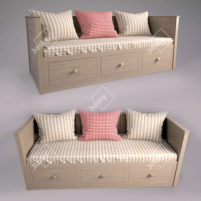Convertible Bed-Couch with Storage - Reina 3D model image 1