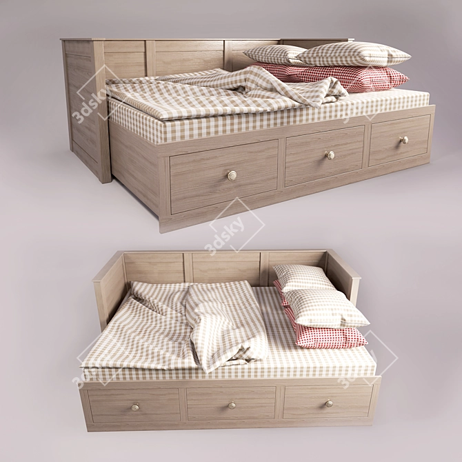 Convertible Bed-Couch with Storage - Reina 3D model image 2