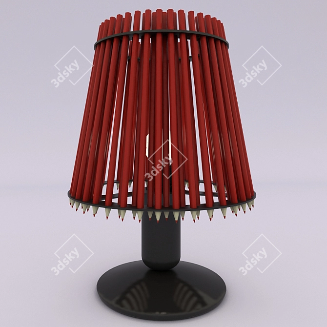 Modern Pencil Table Lamp 3D model image 1
