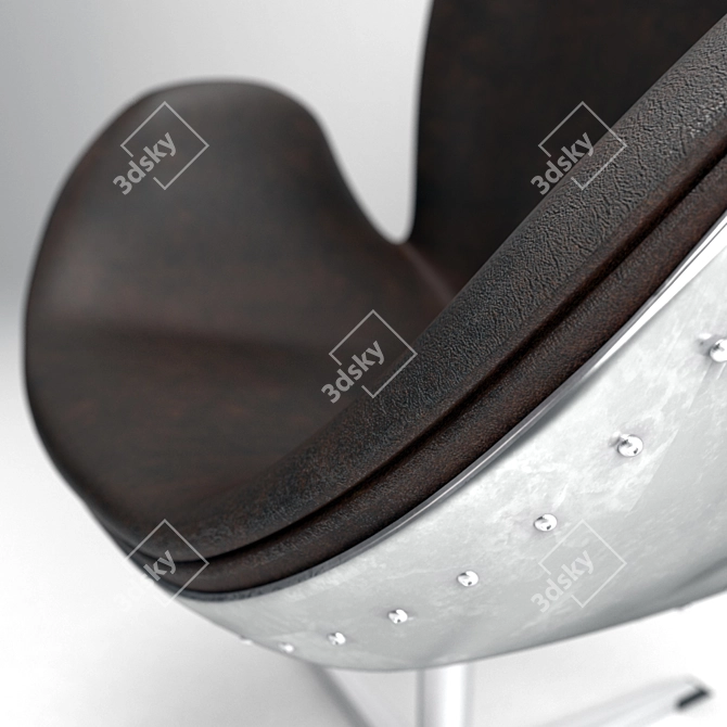 Elegant Swan Chair, Supreme Comfort 3D model image 2