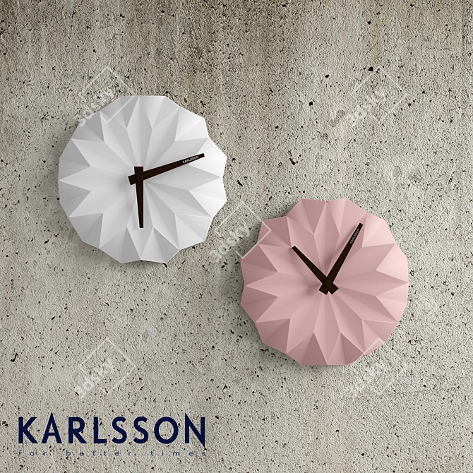 Karlsson Origami Ceramic Wall Clock 3D model image 1