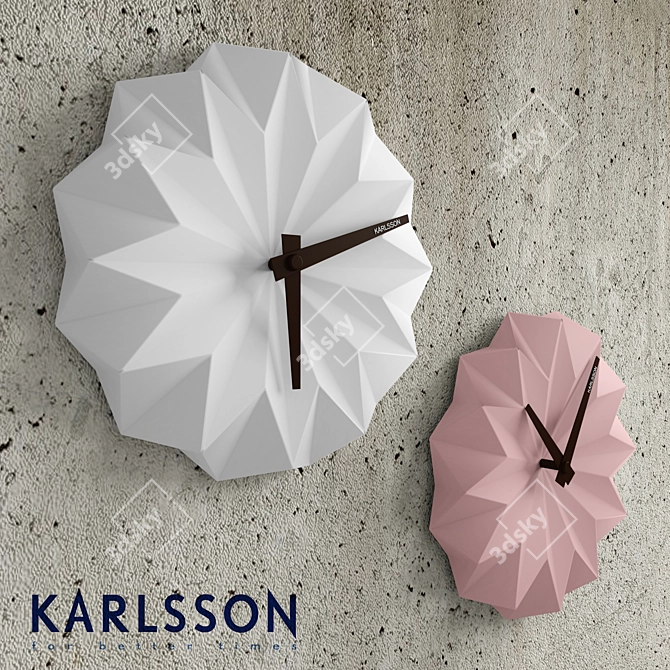 Karlsson Origami Ceramic Wall Clock 3D model image 2