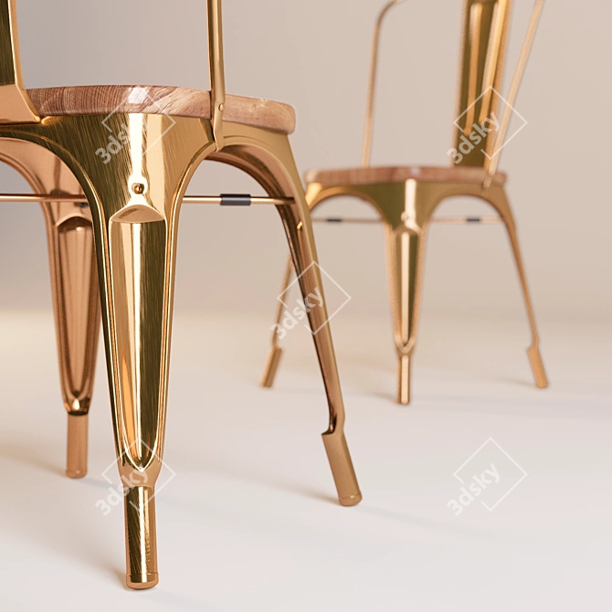 Elegant Marais Wood Chair 3D model image 2