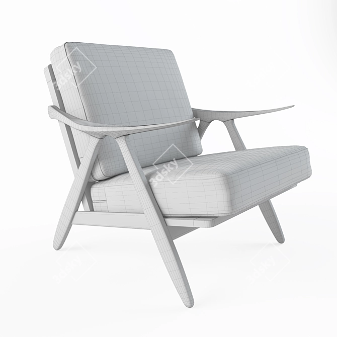 Modern Light Brown Armchair - Oliviano 3D model image 2