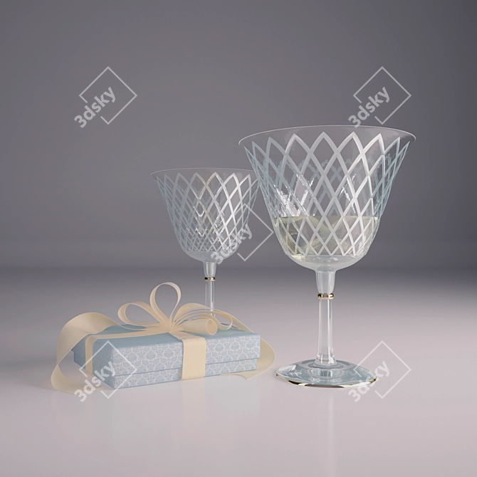 Gift Glasses: 2 Glasses in a Box 3D model image 1