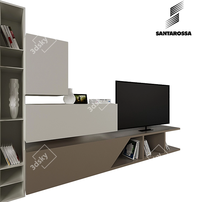 Italian Wall Unit: FAST KUBE & FREE by SANTAROSSA 3D model image 2